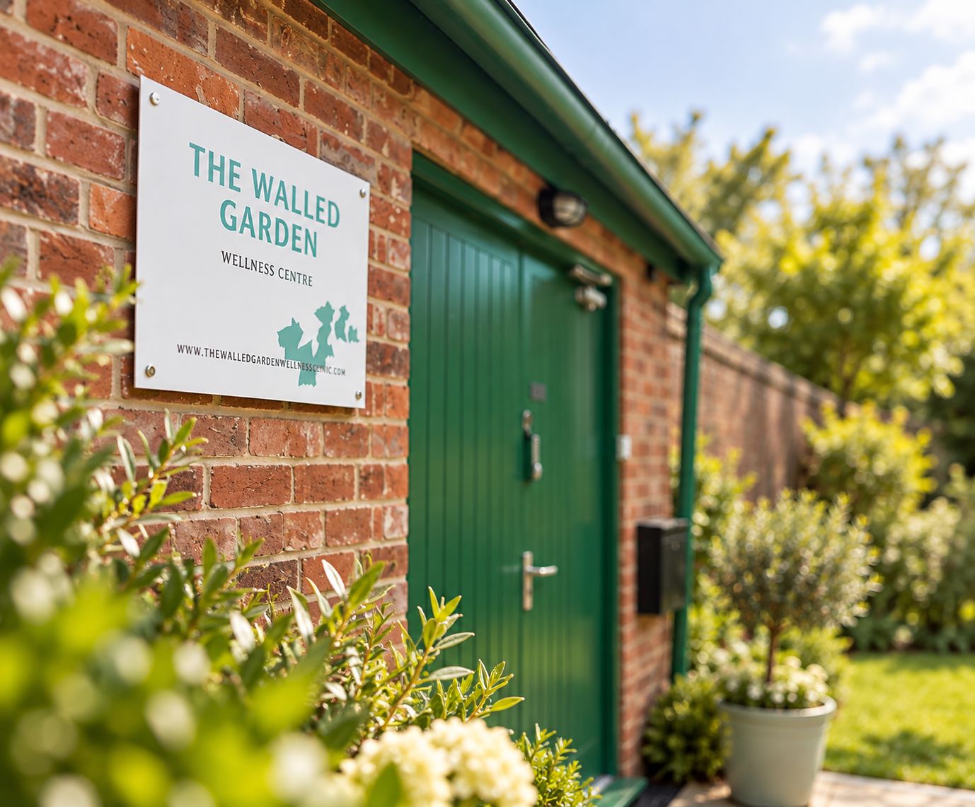 Entrance to the Walled Garden Wellness Centre in Hildenborough